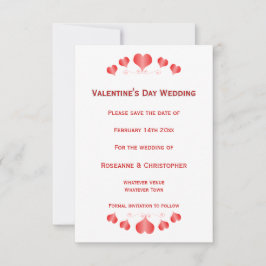 Red Hearts Valentijnsdag Wedding Bewaar de datum Save The Date