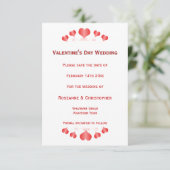 Red Hearts Valentijnsdag Wedding Bewaar de datum Save The Date (Staand voorkant)