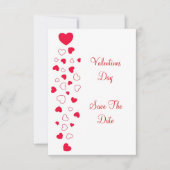 Red Hearts Valentijnsdag Wedding Bewaar de datum Save The Date (Voorkant)