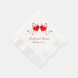 Red Hearts Valentijnsdag Wedding Napkins Custom Servet
