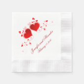 Red Hearts Valentijnsdag Wedding Napkins Custom Servet (Voorkant)