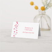 Red Hearts Valentijnsdag Wedding Place Card Plaatskaartje (Achterkant)