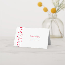 Red Hearts Valentijnsdag Wedding Place Card Plaatskaartje