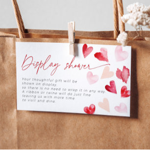 Red Hearts Valentijnse Weergave Douche Bruids Informatiekaartje