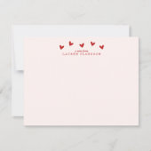 Red Hearts Valentine’s Day Note Card Kaart (Voorkant)