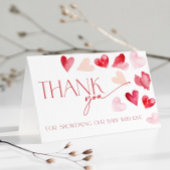 Red Hearts Valentines Day Baby Shower Thank You Bedankkaart