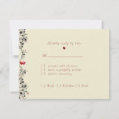 Red Hearts Valentine's Day Wedding RSVP Kaartje (Achterkant)
