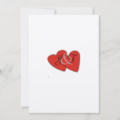 Red Hearts Verloving Invitation Kaart (Achterkant)