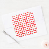 Red hearts vierkante sticker (Envelop)