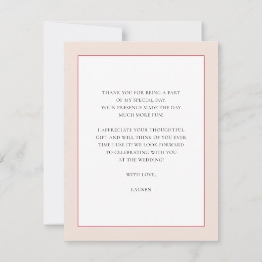 Red Hearts Vrijgezellenfeest Flat Dank u kaart (Achterkant)