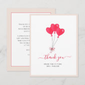 Red Hearts Vrijgezellenfeest Flat Dank u kaart (Voorkant / Achterkant)