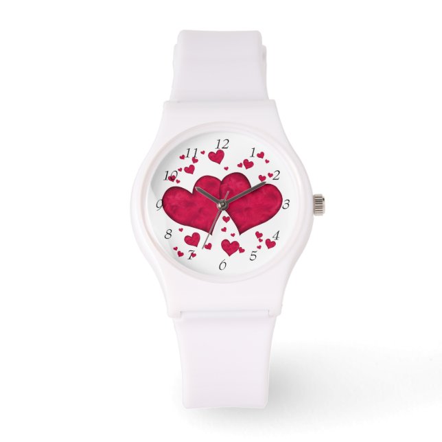 Red Hearts Watch Horloge (Voorkant)