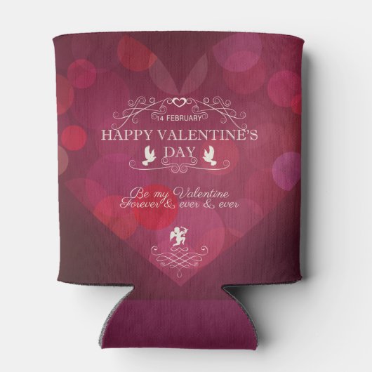 Red Hearts - Wees mijn Valentijn Blikjeskoeler (Achterkant)