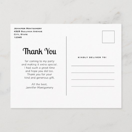 Red Hearts Whimsical Love Pattern Thank You Briefkaart (Achterkant)