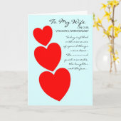 Red Hearts Wife Gepersonaliseerd Jubileum van de W Kaart (Gele Bloem)