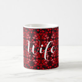 Red Hearts Wife Love Persoonlijke koffie Mok