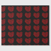Red Hearts Wrapping Paper Cadeaupapier (Vlak)