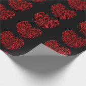 Red Hearts Wrapping Paper Cadeaupapier (Hoek)