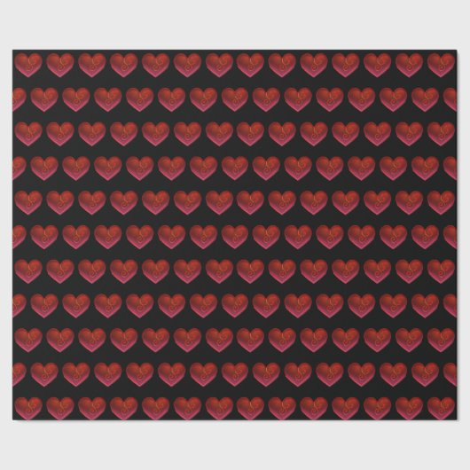 Red Hearts Wrapping Paper love valentines day Cadeaupapier (Zoom)