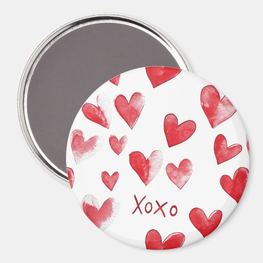 Red Hearts XOXO Love Magneet (Voorkant / Achterkant)