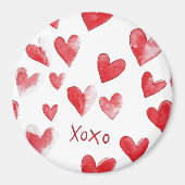 Red Hearts XOXO Love Magneet (Voorkant)