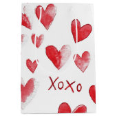 Red Hearts XOXO Love Medium Cadeauzakje (Voorkant)