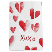 Red Hearts XOXO Love Medium Cadeauzakje (Achterkant)