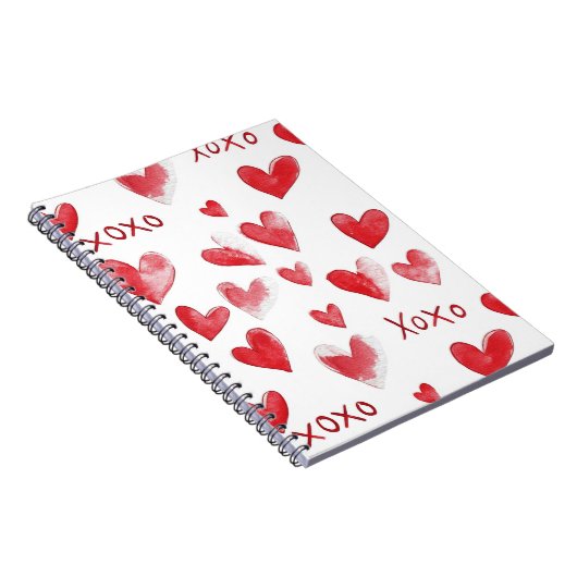 Red Hearts XOXO Love Notitieboek (Rechterzijde)