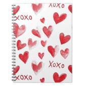 Red Hearts XOXO Love Notitieboek (Voorkant)