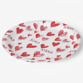 Red Hearts XOXO Love Papieren Bordje (Gekanteld)