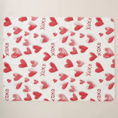 Red Hearts XOXO Love Sherpa Deken (Voorkant (horizontaal))