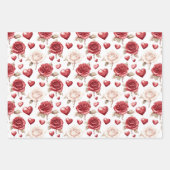 Red Hearts XOXO Love Valentijnsdag Romance Inpakpapier Vel (Voorkant 3)