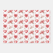 Red Hearts XOXO Love Valentijnsdag Romance Inpakpapier Vel (Voorkant 2)