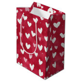 Red Hearts XOXO Medium Cadeauzakje (Achterkant Gekanteld)