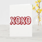 Red Hearts Xoxo Pattern Card Kaart (Gele Bloem)