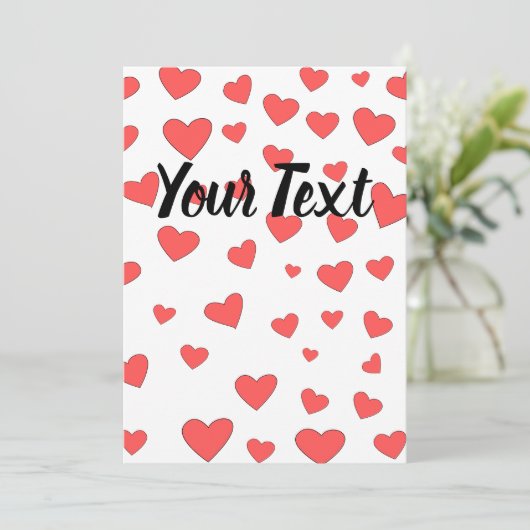 Red Heat Pattern met aangepaste tekst Kaart (Staand voorkant)