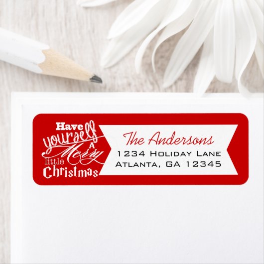 Red hebt jezelf een prettig kerstfeest etiket (Insitu)