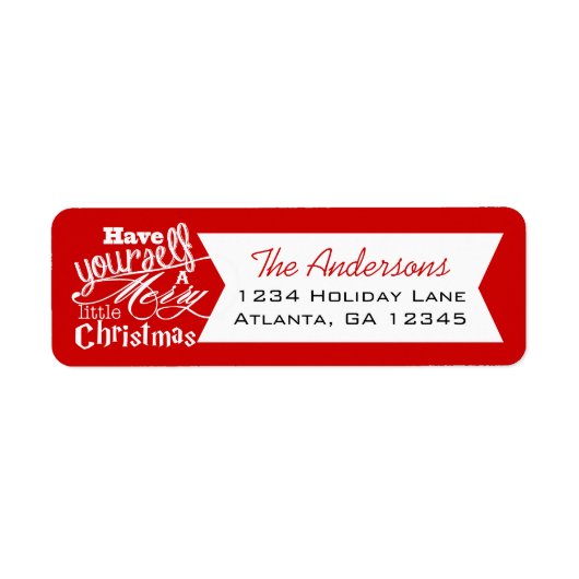 Red hebt jezelf een prettig kerstfeest etiket (Voorkant)