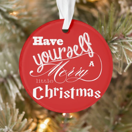 Red hebt jezelf een prettig kerstfeest ornament (Boom)