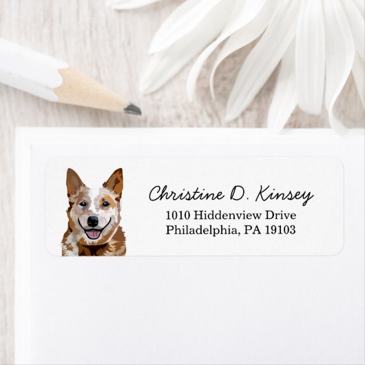 Red Heeler Cattle Dog Return Label (Insitu)