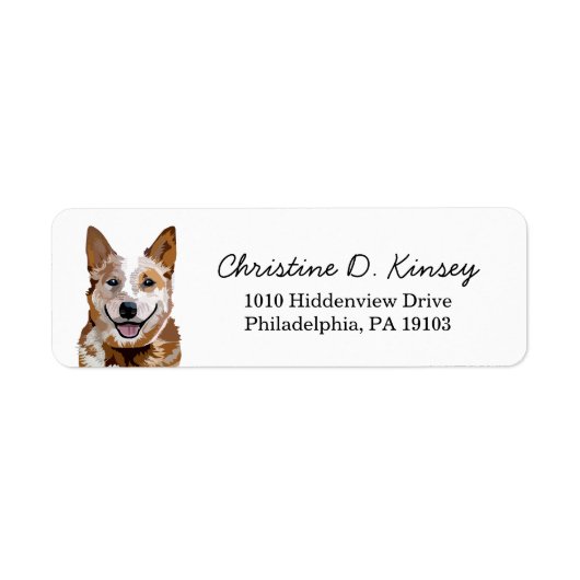 Red Heeler Cattle Dog Return Label (Voorkant)