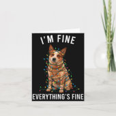 Red Heeler Christmas I'm Fine Everything Is Fine  Kaart (Voorkant)
