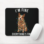 Red Heeler Christmas I'm Fine Everything Is Fine  Muismat (Met muis)