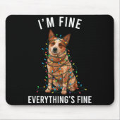 Red Heeler Christmas I'm Fine Everything Is Fine  Muismat (Voorkant)