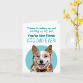 Red Heeler Dog Dad grappige Vaderdag Kaart (Gele Bloem)