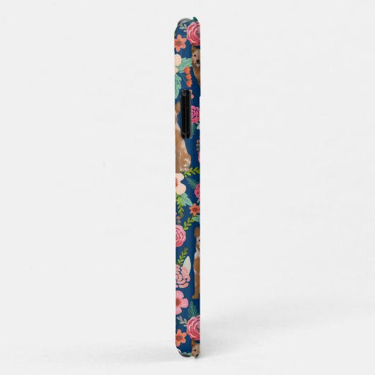 Red Heeler dog  florals navy Case-Mate iPhone Case (Achterkant/rechts)