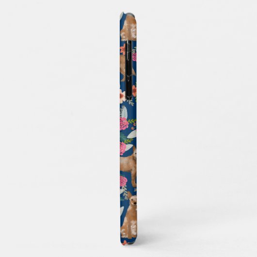 Red Heeler dog florals navy Case-Mate iPhone Case (Achterkant/links)