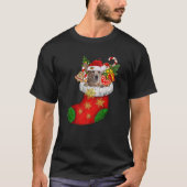 RED Heeler In Sock Kerstmis Kerstman Hoed Xmas Hon T-shirt (Voorkant)