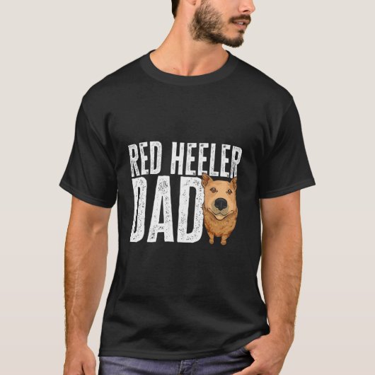Red Heeler Papa Australisch vee Hond Papa T-shirt (Voorkant)