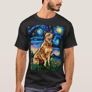 Red Heeler Sterrennacht Impressionist Cattle Dog A T-shirt